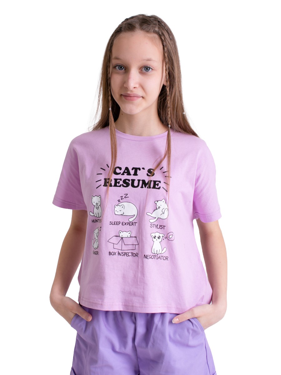 Сиреневая футболка для девочки