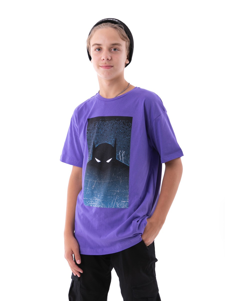 101576_OLB Футболка для мальчика, цвет фиолетовый, размер 122 - фото 1
