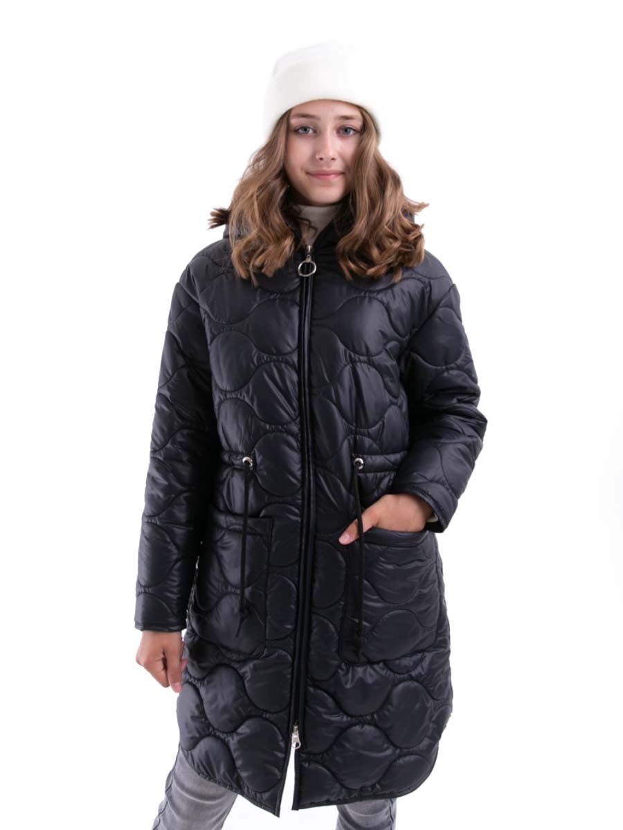 Черное пальто для девочки
