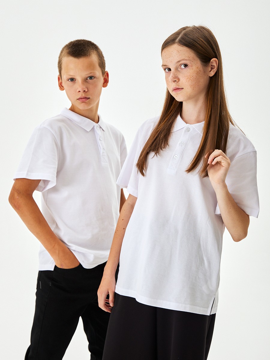 Белая рубашка- поло для детей