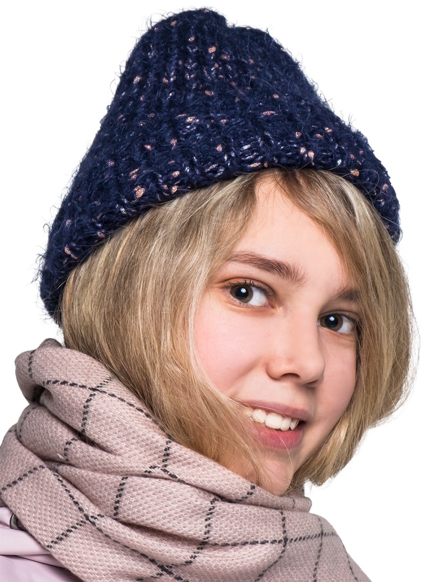 

Шапка для девочки, Синий