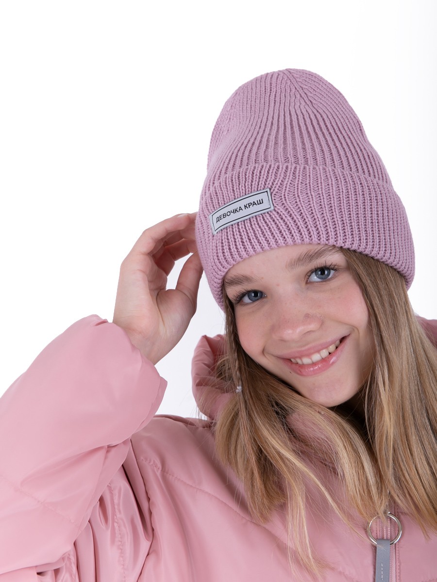 Розовая шапка для девочки