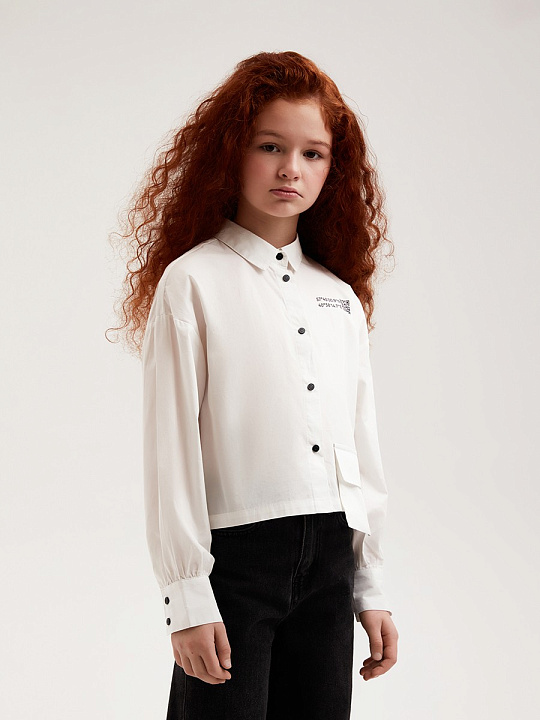 Блузы и рубашки для девочек из хлопка — купить в интернет-магазине Ламода