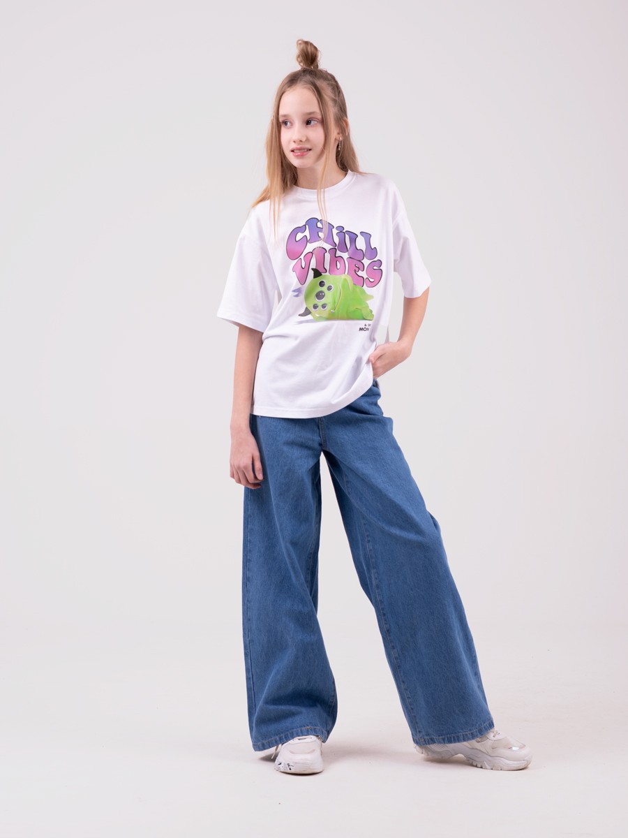 Фото джинсы wide leg для девочки 102477_OLG